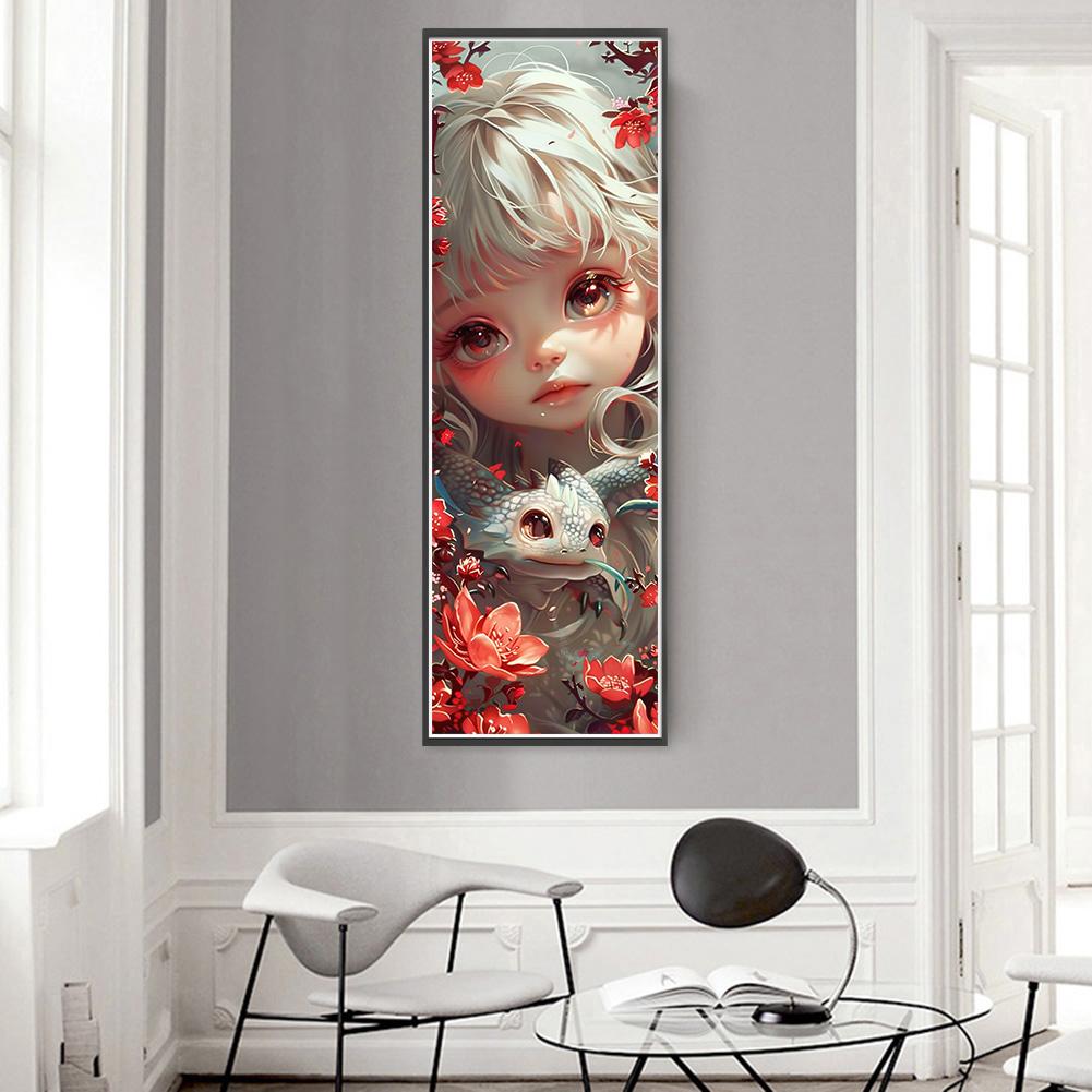 LF# Полная вышивка Эко-хлопковая нить 11CT Напечатанная Девочка Набор для вышивки крестом Искусство