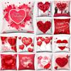 Square Decorative Pillowcase Valentine's Day Rose Romantic Love Pattern Pillowcase Living Room Sofa Cushion Cover