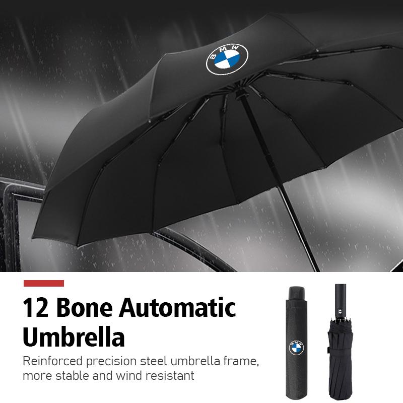 UIDM1 12 Bone Car Logo Automatic Umbrella Folding Windproof Sunshade For BMW G30 G20 M3 M5 E91 E92 E93 E36 E70 X3 X4 X5 X1 E39 F30