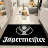 Ковер с логотипом оленя Jagermeister, Черный фон, Печатная зона, Ковер для пола, Винтажный, Для бара, Нескользящий, Прямоугольный коврик, Мужская комната, Игровая комната, Гостиная, Спальня, Домашний декор, Ковер