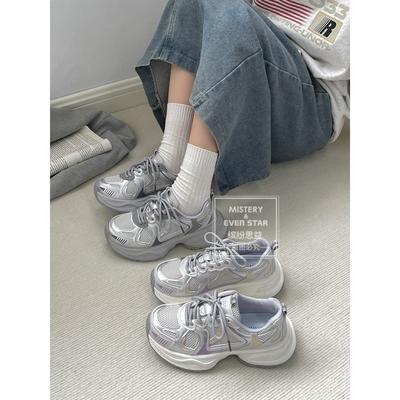 Летние новые кроссовки на платформе для женщин, сетчатые ретро-кроссовки 2823