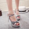 Summer Women Sexy High-heeled Sandals Luxury Woman Stiletto Pumps Fashion Platform Party Wedding Open Toe High Heels Ladies Shoe