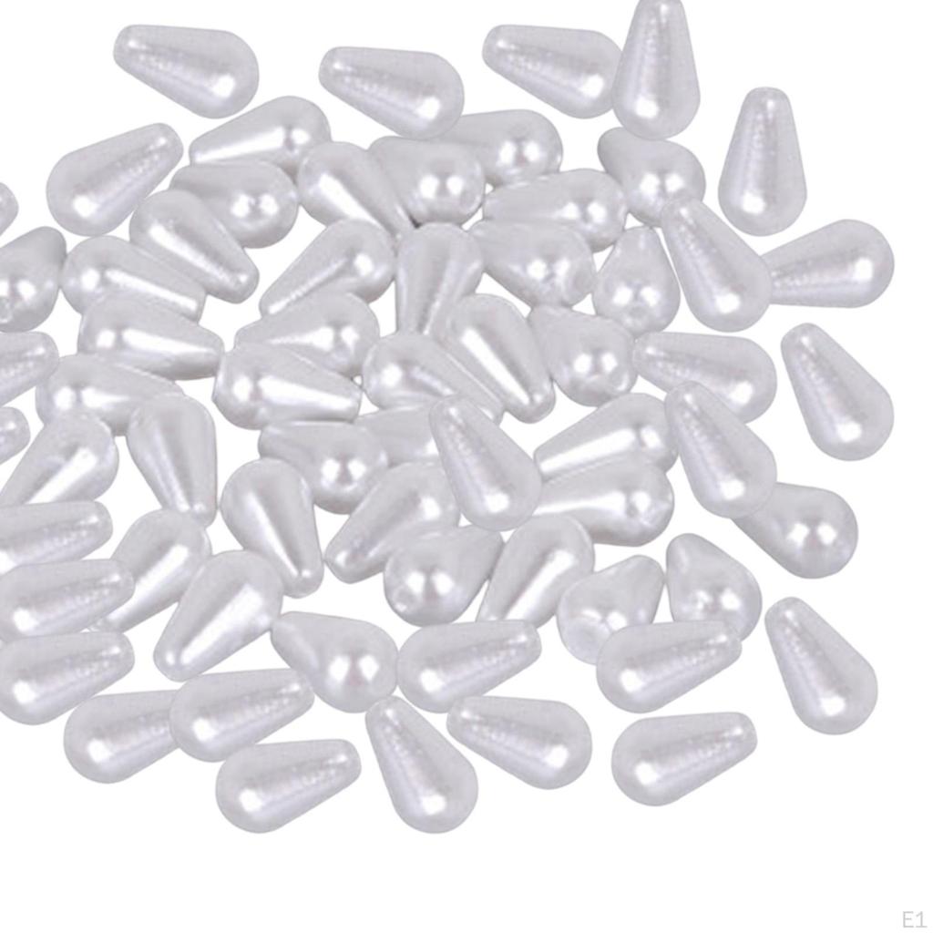 Жемчужные бусины, свободный жемчуг, искусственный жемчуг в форме капли, бусины в форме капли с отверстием для ожерелья