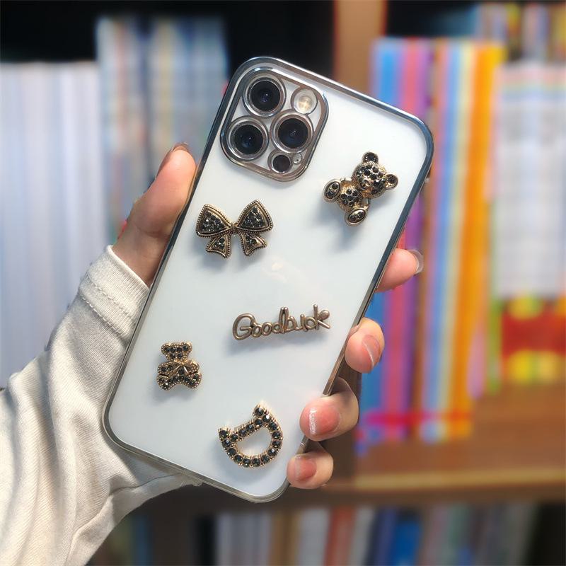 Прозрачный силиконовый чехол с мультяшным медведем для Transsion Infinix Zero30 и TECNO A70 — защитный чехол для мобильного телефона от падений с гальваническим покрытием.