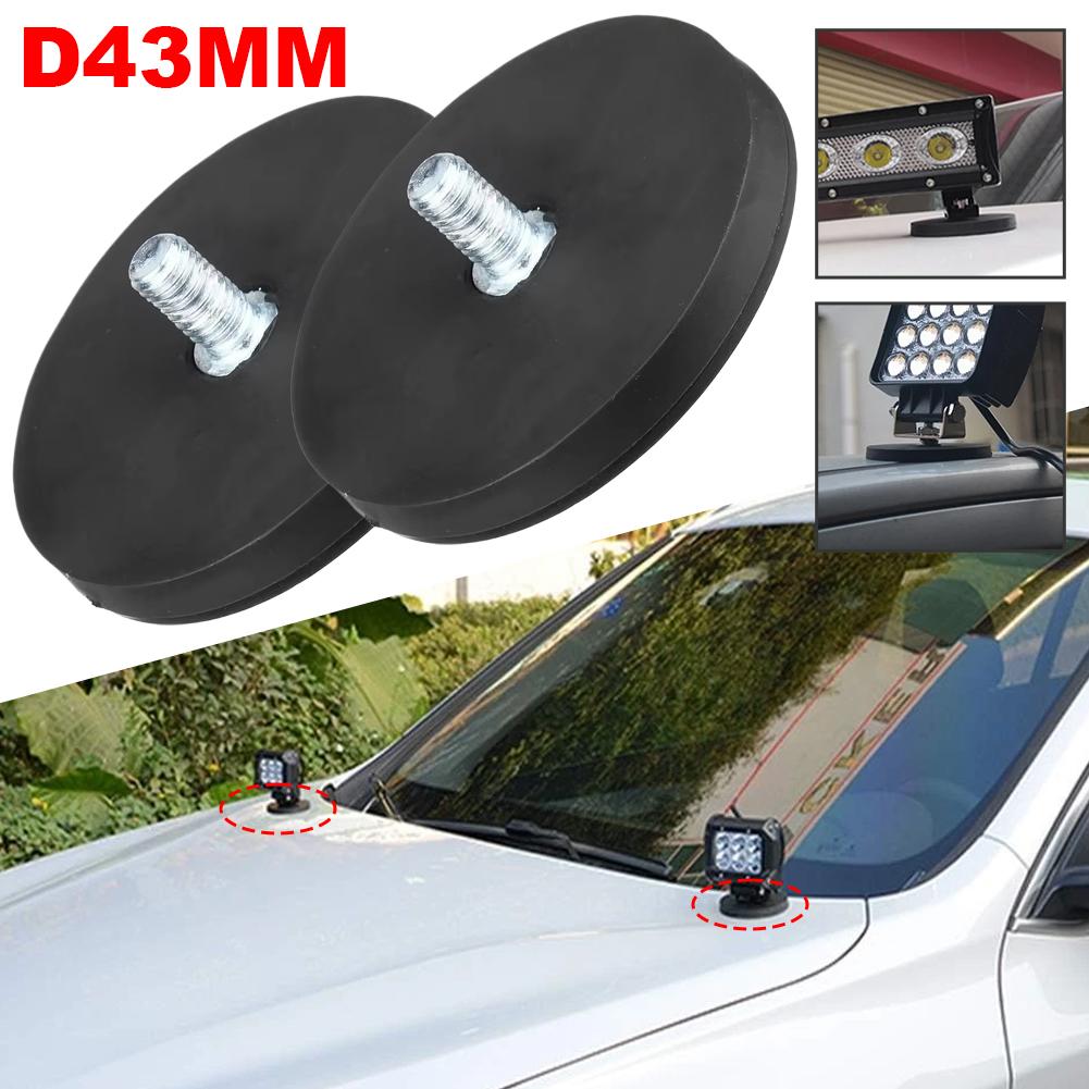 2PCS 43mm M6 Bolt Magnetic Base Mount Bracket Clamp LED Work Light Bar Holder SUV Offroad