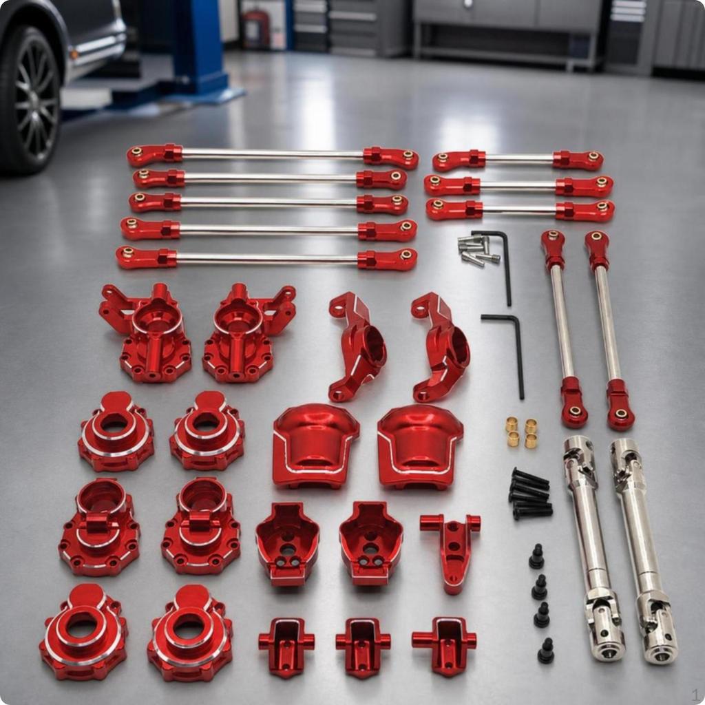 Metal Upgrade Kit 1:10 Scale Axle and Shock Absorption System Machined Juego Ejes for Hobbyists,