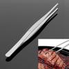 Garden Kitchen BBQ Tool DIY Toothed Tweezer Long Barbecue Food Tong Straight Tweezer Stainless Steel Useful Kkitchen Tools