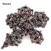 7 Pcs Silver Red Skull Head Metal Dice Hollow Metal Polyhedral Dice Set Suitable for Role-Playing RPG  Board Game Card Game