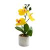 3 Heads Artificial Orchid Flower Advanced Fake Phalaenopsis Bonsai  Party Decor