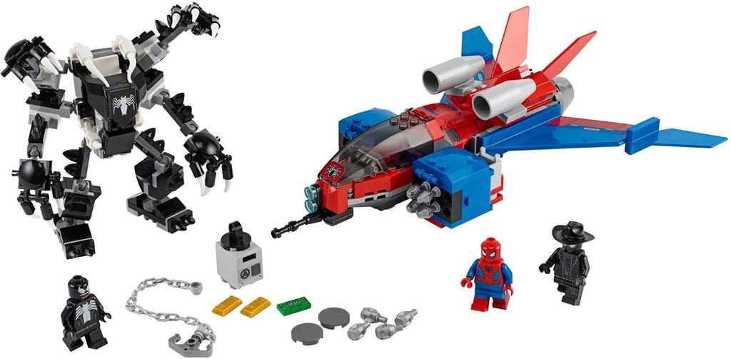 LEGO Super Heroes Spider Jet and Venom Mecha Suit Showdown 76150