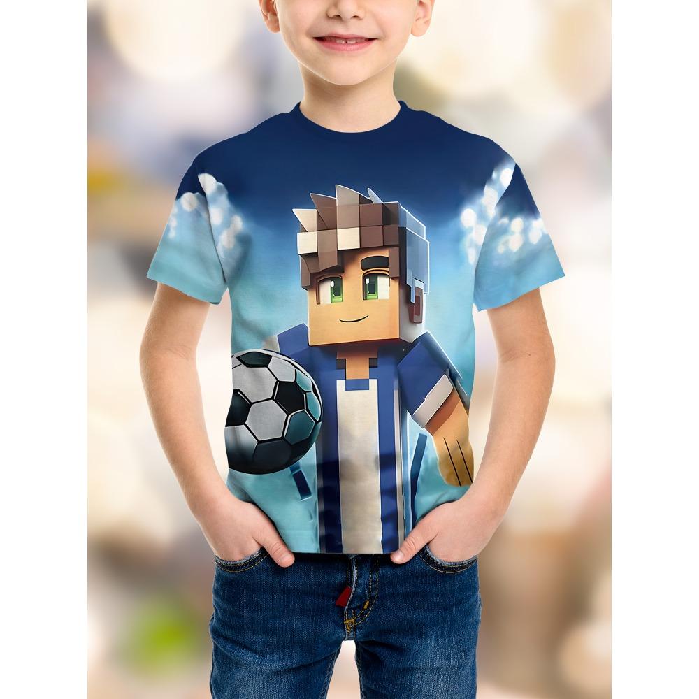 Game Pixel Birthday Party Children's T-shirt Humorous and Funny Boys Fashion Novelty Gift Short Sleeve T-shirt