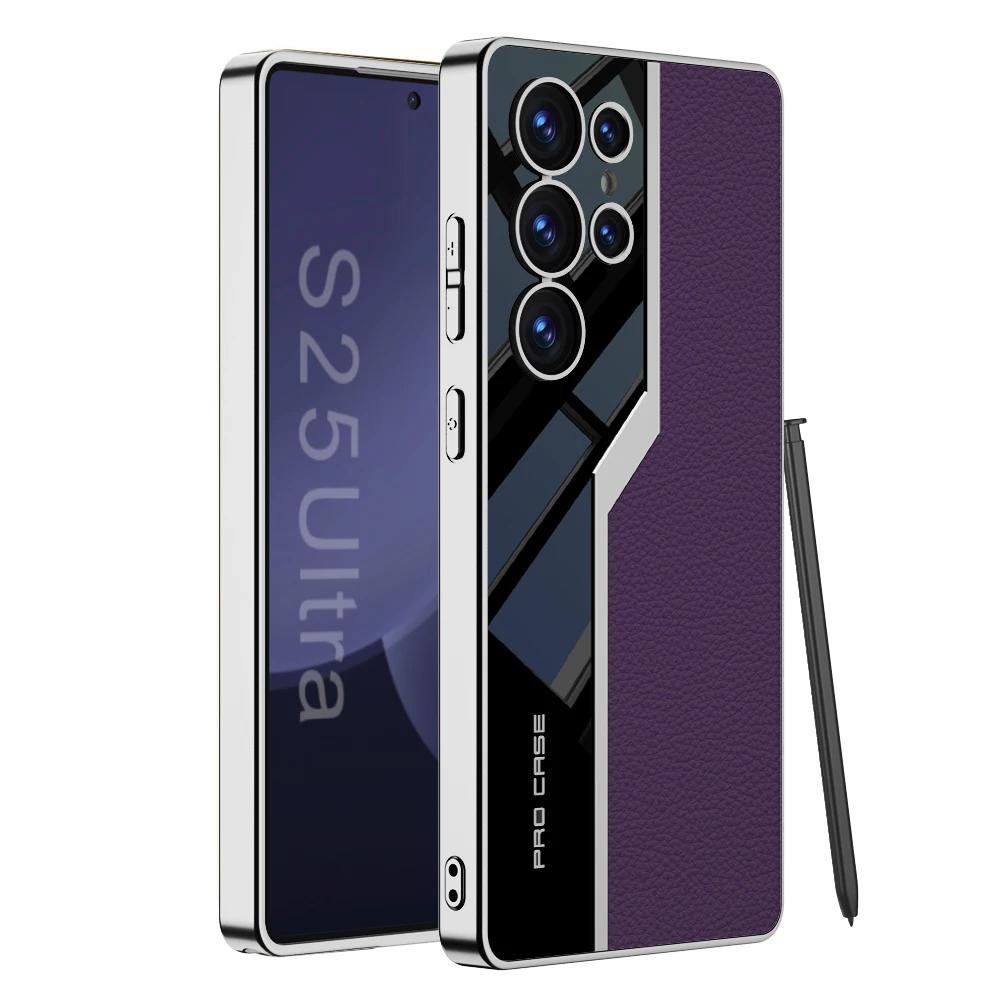 Тонкий мягкий чехол TPU Supercar Footage S25Ultra S24Ultra для Samsung Galaxy S23 S24 S25 Ultra 5G с покрытием из кожи, защитный чехол