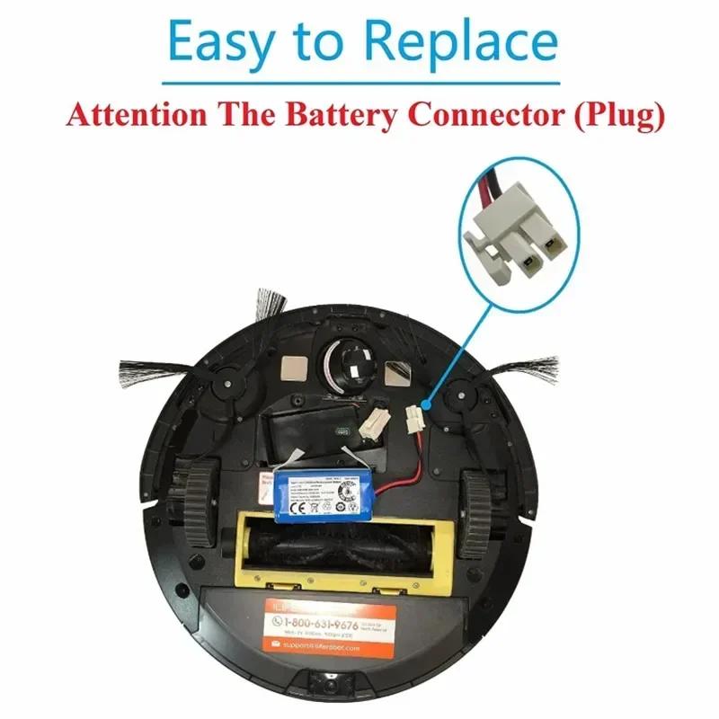 Replacement 14.4V 2600mAh Battery for ILIFE A4, A4s, V7, V7s Plus, A6 Robot Vacuum Cleaner Rechargeable Battery 18650