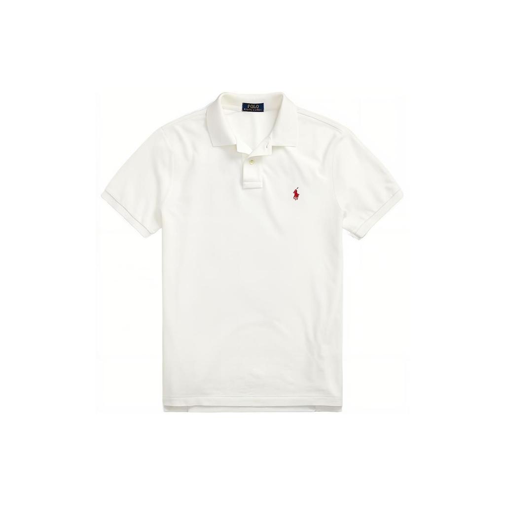Polo Ralph Lauren Коллекция к Китайскому Новому году Весна/Лето 2023 Мужская футболка-поло с принтом на спине, приталенная, хлопковая, с коротким рукавом, топ Белый MNPOKNI1N822112-100