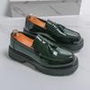 Glossy Fashion Platform Loafers Men's Korean Version Glossy Heightening Leather Shoes British Business Fringed Men's Shoes