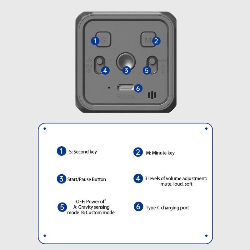 Датчики гравитации Таймер продуктивности Цифровой таймер обратного отсчета со светодиодным дисплеем Гаджет для управления временем Кухонный инструмент