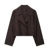 Kaslead New Women clothes Western Style Fashion Trench Coat Crop jacket Outerwear 3046242