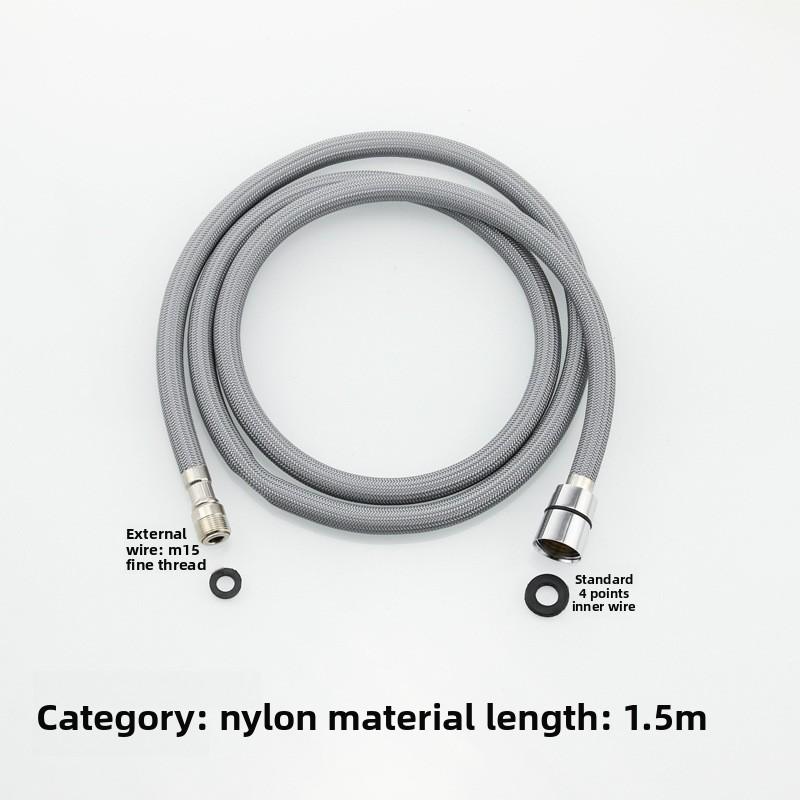 50см/60см/85см F1/2 M15*1 Нейлоновая оплетка Гибкий водяной шланг Для кухонного выдвижного смесителя Шланг Вращающаяся трубка Черный Серый Сантехника