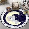 Cute Animal Print Pattern Round Floor Mat Home Bedroom Living Room Decorative Floor Mat Doormat