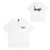 Mens Short Sleeve T-Shirt Loose Fit Round Neck Letter Print Casual Street Style Couples Top