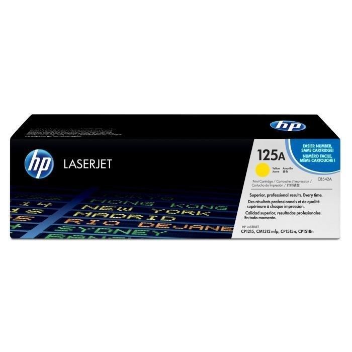 TONER HP 125A (CB542A) Jaune - Cartouche Authentique Pour Imprimantes HP Color LaserJet CP1215/CP1515/CP1518/CM1312MFP