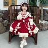 Милое платье Лолиты для девочек с теплой флисовой подкладкой - Весенне-осеннее нарядное платье принцессы для детей младшего и среднего школьного возраста