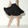 Women Skirt Elastic High Waist A-Line Style Skirt Solid Color Large Hem Skater Skirt Bohemia Style Skirt