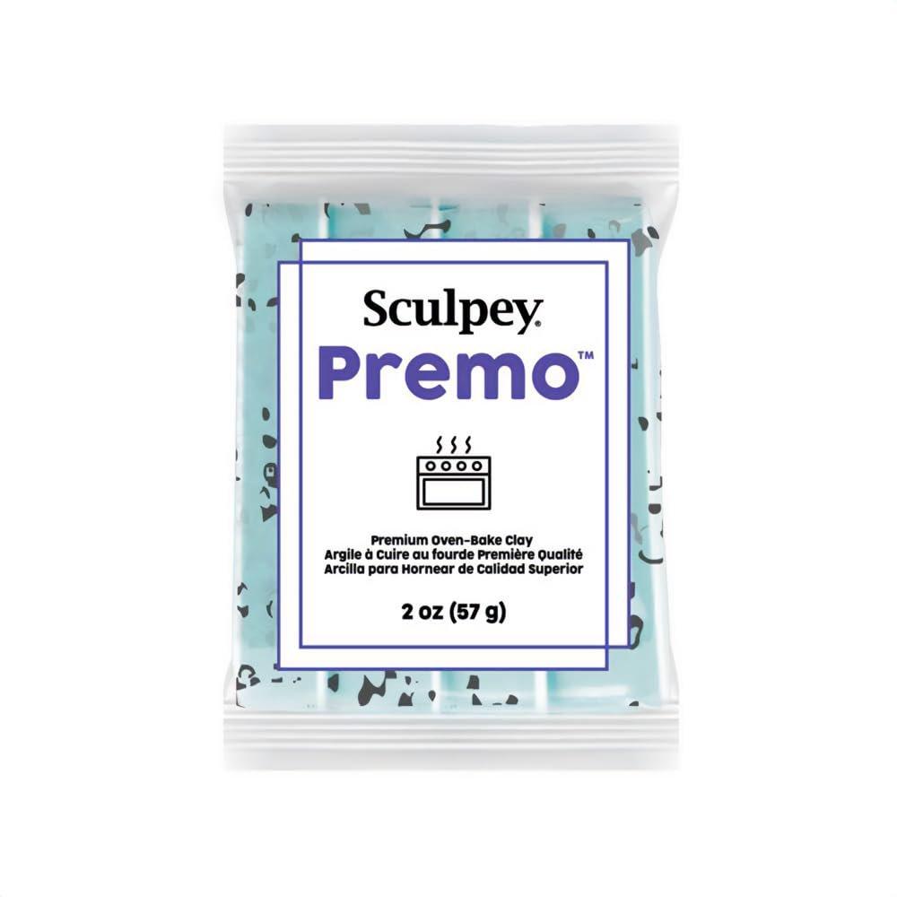 Полимерная глина для запекания Sculptpey Premo Premium 2 унции (57 г) - Бирюзовый гранит (5036) для ювелирных изделий, миниатюр и поделок