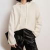 Autumn/Winter Women's Hooded Cashmere Knitwear: Solid Color, Loose Fit, Long Sleeve Pullover, Versatile Fashion Sweater.