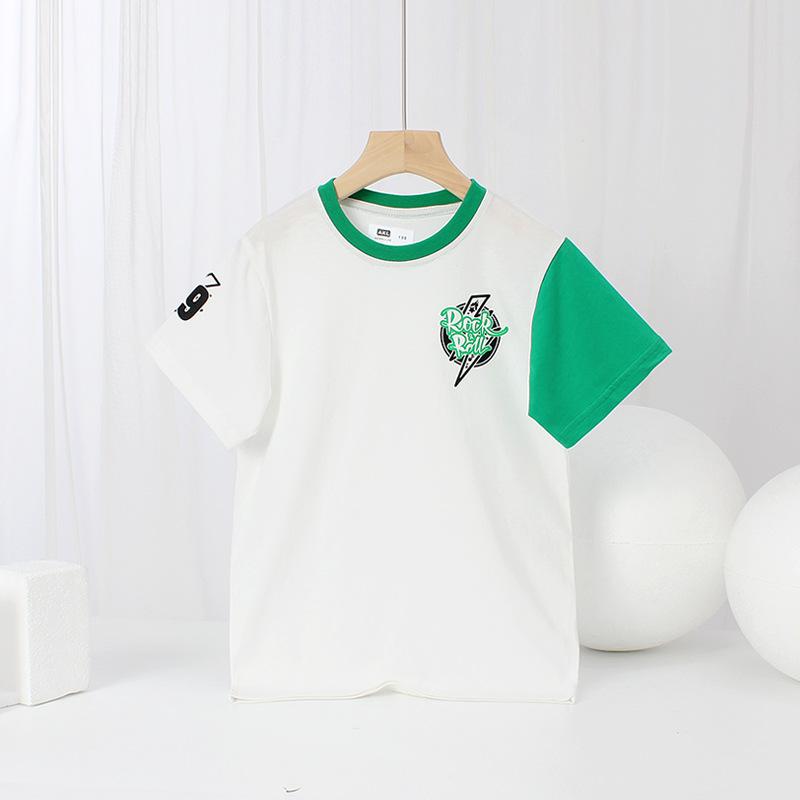 Летняя корейская версия детской новой футболки с короткими рукавами для мальчиков CuHK детская трендовая цветная хлопковая рубашка детская с короткими рукавами