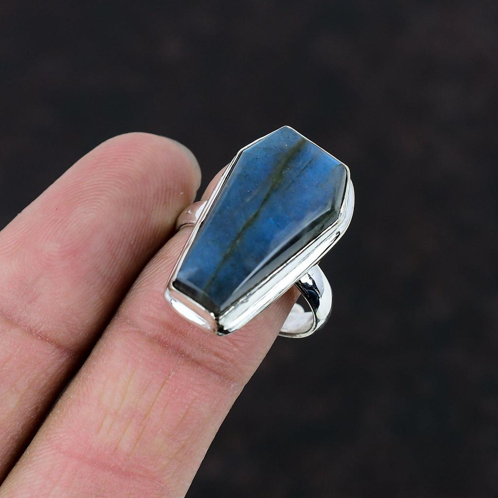 Кольцо с лабрадоритом Кольцо с драгоценным камнем Антикварные ювелирные изделия Кольцо ручной работы Кольцо из стерлингового серебра 925 пробы Регулируемое кольцо Ювелирные изделия из настоящего лабрадорита Подарки для нее