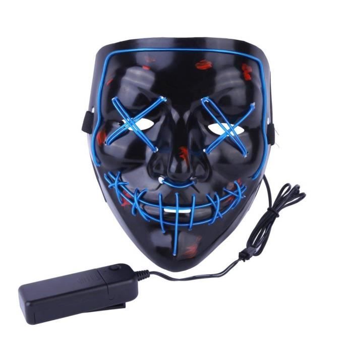 Masque LED Light up de Purge pour Halloween - Bleu