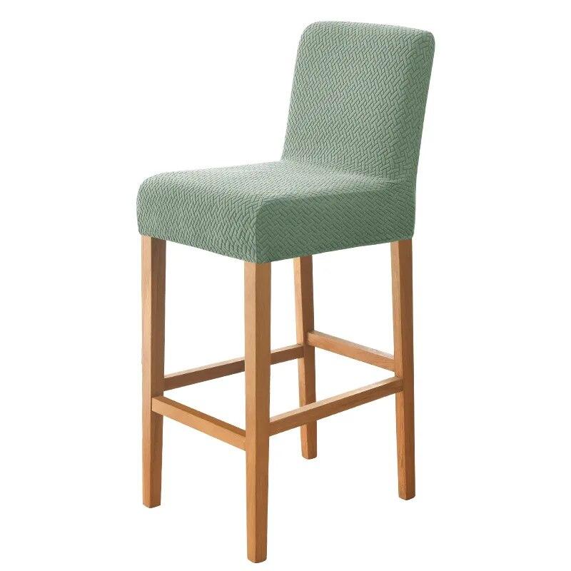 Чехлы на стулья для барного стула в отеле, жаккардовые чехлы на стулья с короткой спинкой для столовой, банкета, кухни, эластичный чехол из спандекса