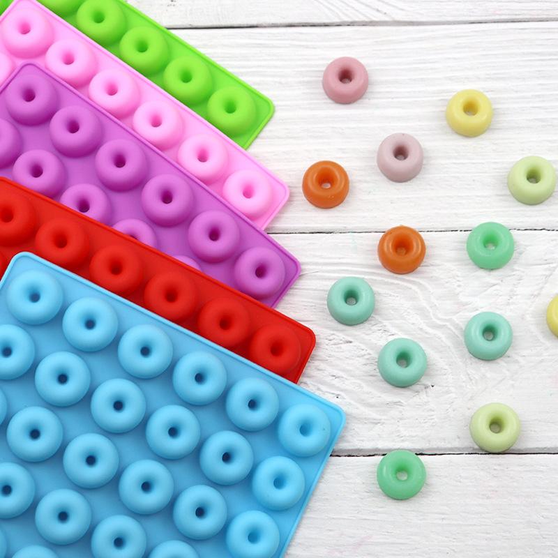 48 Cavity Mini Donut Silicone Mold DIY Handmade Dropper Mold Candy pudding Chocolate Baking Cake Tool