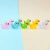 10Pcs Luminous Mini Resin Duck Car Dashboard Toys Dolls Figures Home Garden Decoration Cartoon Color Car Ornaments Gifts