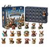 French Bulldog Advent Calendar Calendar 24-Day Christmas Countdown Acrylic Ornament Collectible Frenchie Puppy Figurines Figurine Hanging Decor for