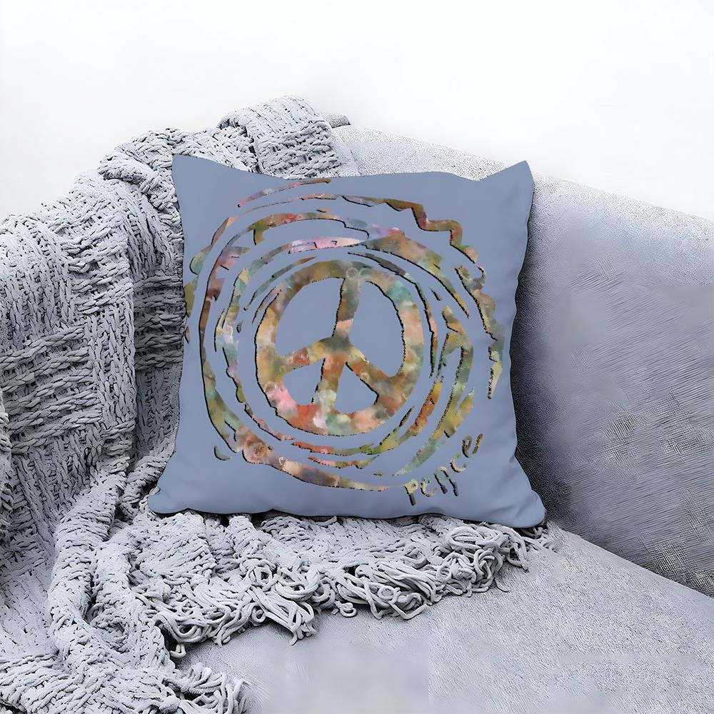 serene peace Cushion Cover Premium Comfort Reversible Pillow Cove Two in One Design for Any Room Car Interior