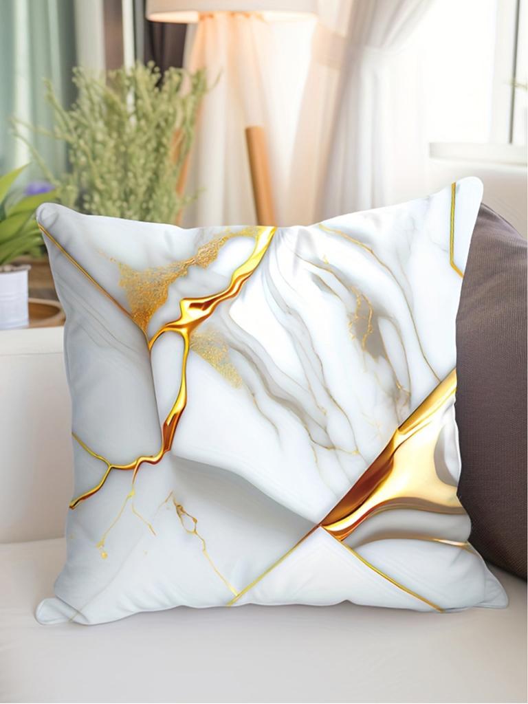 1 шт. Наволочка для декоративной подушки с мраморной текстурой, Чехол для декоративной подушки для гостиной, спальни, дивана, 18*18 дюймов,