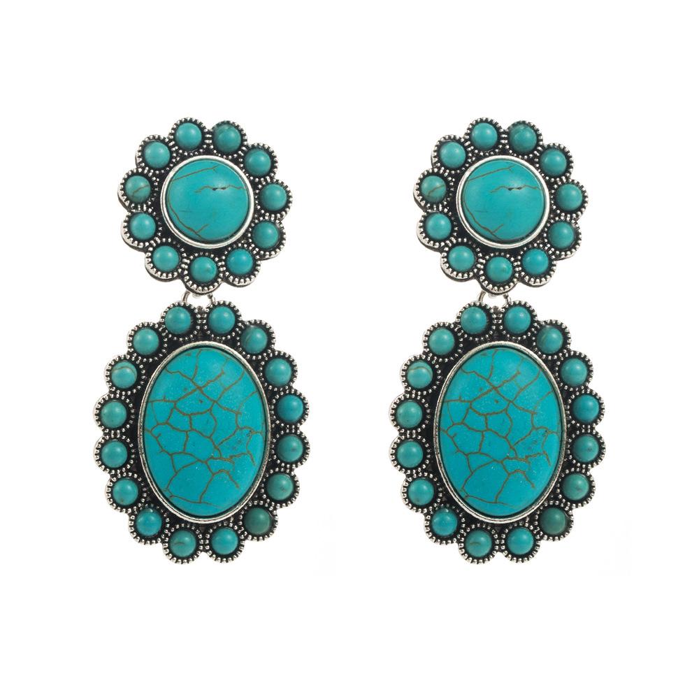 Turquoise Geometric Multi-layer Bohemian Earrings