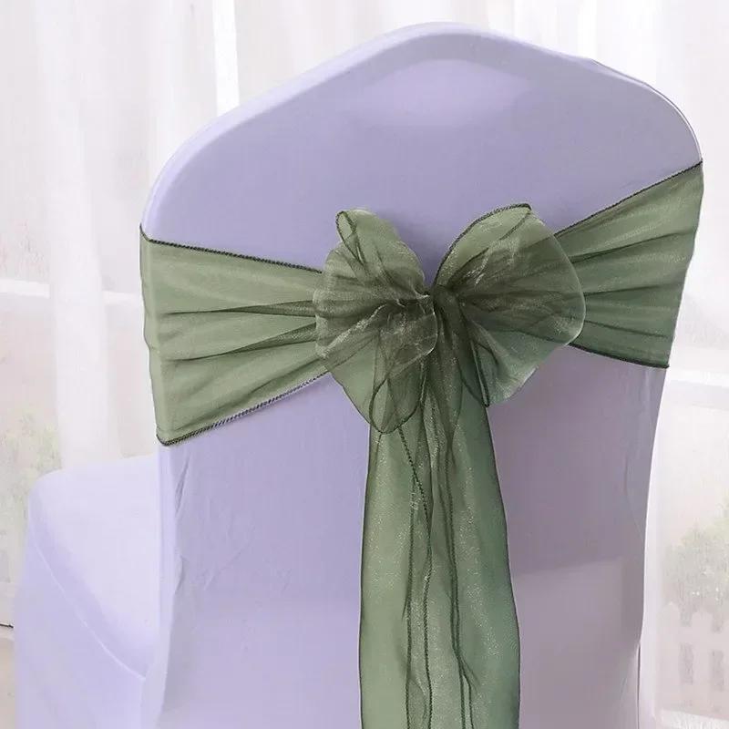 25Pcs Chairs Sashes for Wedding Chair Covers Chair Bow Sashes Chairs Ribbons for Party Ceremony Wedding Chair Decoration