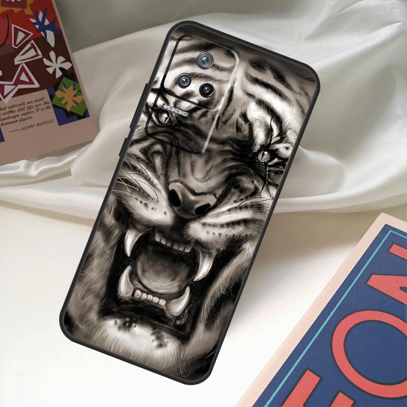 Ferocious Tiger Animal Case For POCO X6 Pro X3 X5 F3 F5 M5s M6 Pro Xiaomi 14 Ultra 11T 12T 13T Pro 12 13 Lite Cover