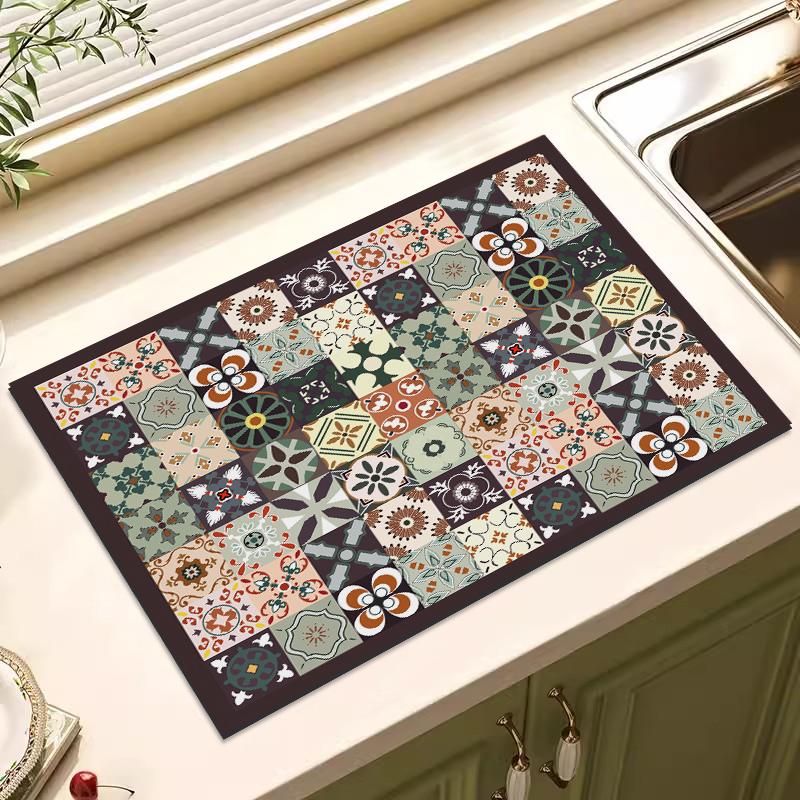 Суперабсорбирующий коврик для сушки посуды, резиновый коврик для сушки посуды, защитный коврик для столешницы, нескользящие коврики для сушки, аксессуары для декора
