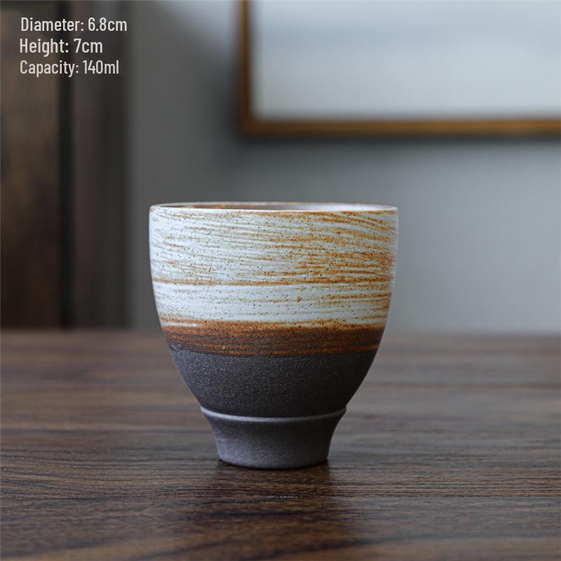 Retro Ceramic Kung Fu Tea Cup: Coarse Pottery Personal Cup for Tea Tasting