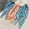 3pcs/set Korean Style Printed Headscarf Colorful Flower Square Headband Floral Neck Scarf  Girls
