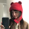Cute Warm Beanie Hats Y2k Ear Protection Cap Fashion Bear Ear Knitted Cap Streetwear