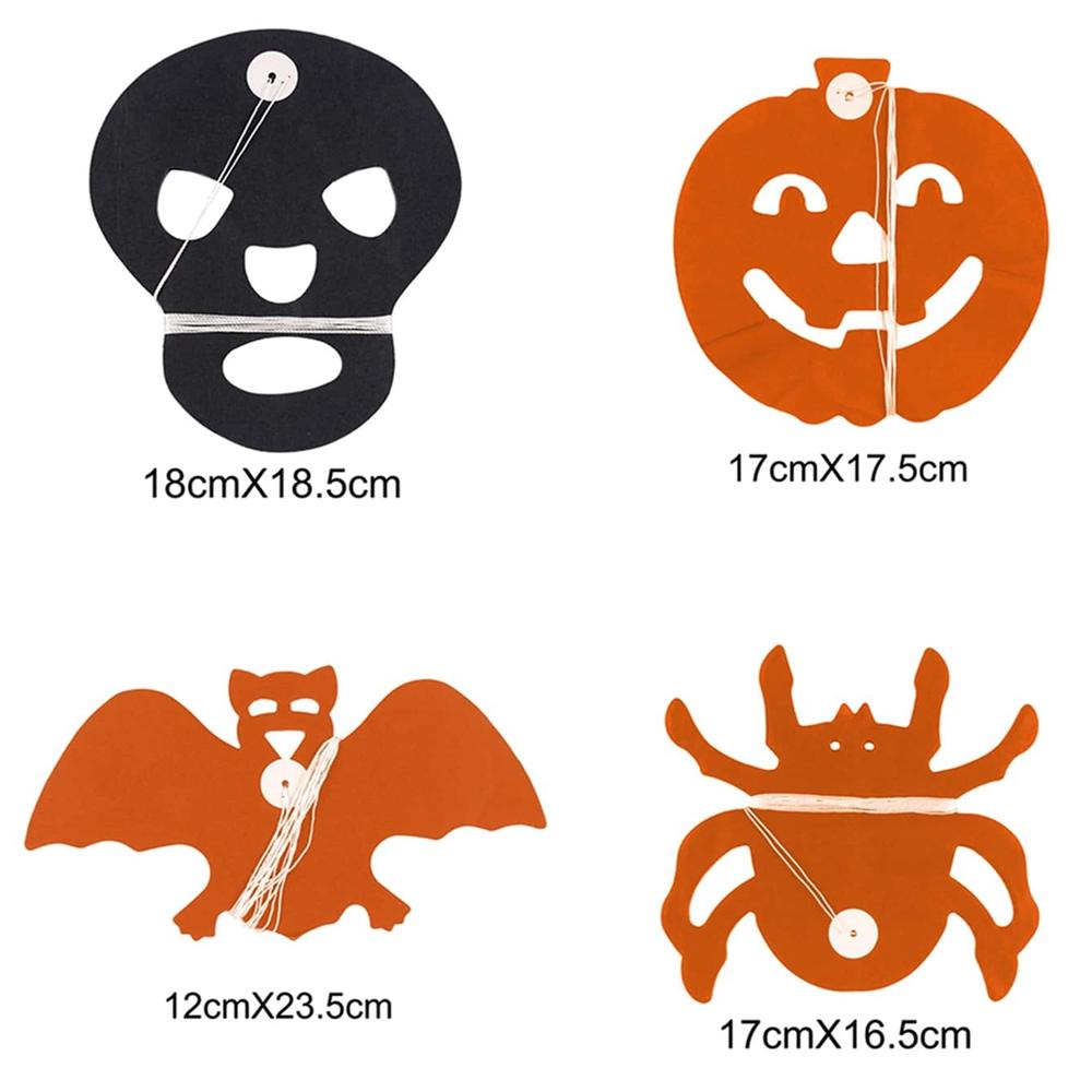 Halloween Paper Banner Spider Pumpkin Ghost Bat Paper Chain Halloween Decoration Garland Banner Paper Pull Flower Party Supplies 5