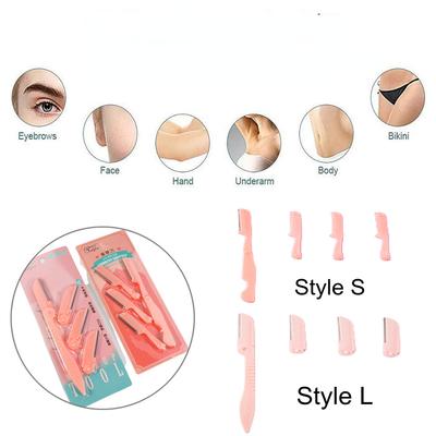 3/4 шт., триммер для бровей, бритва для тела, лица, бритва для удаления волос для женщин, лезвия для бровей, ножницы-профилировщик, инструмент для красоты и макияжа