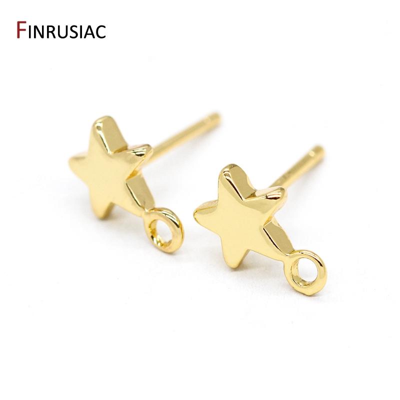 Оптовая продажа DIY Изготовление Серьги Ремесло Ювелирные Аксессуары 14k Позолоченные Маленькая Звезда / Пентаграмма Крючки-Застежки для Серьг
