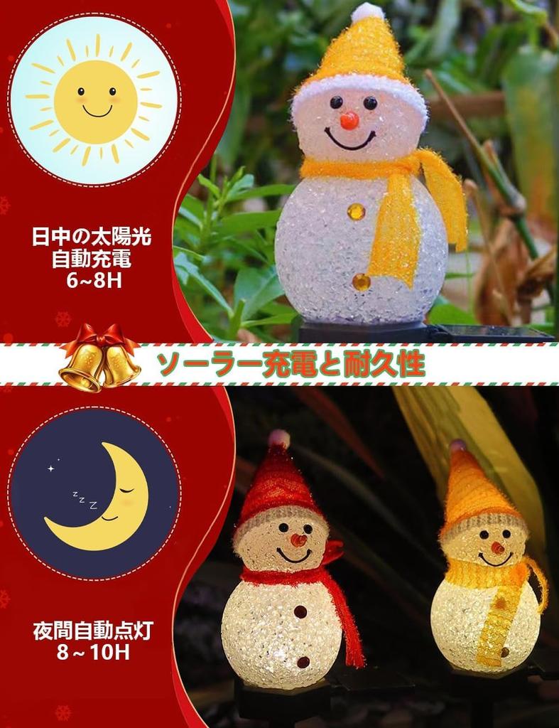 Set of Waterproof Snowman Solar Lights for Christmas Garden and Ornaments with Automatic Ideal for Outdoor and Creates a Stylish and Atmospheric
