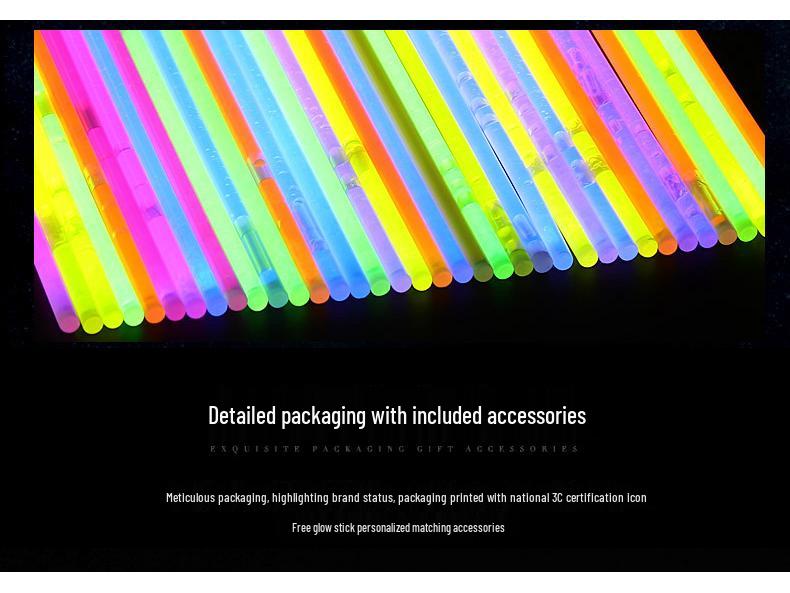 8-цветный смешанный 50/100 шт. светящаяся палочка, мигающая волшебная палочка - флуоресцентная лампа для концерта на открытом воздухе, ночного рынка